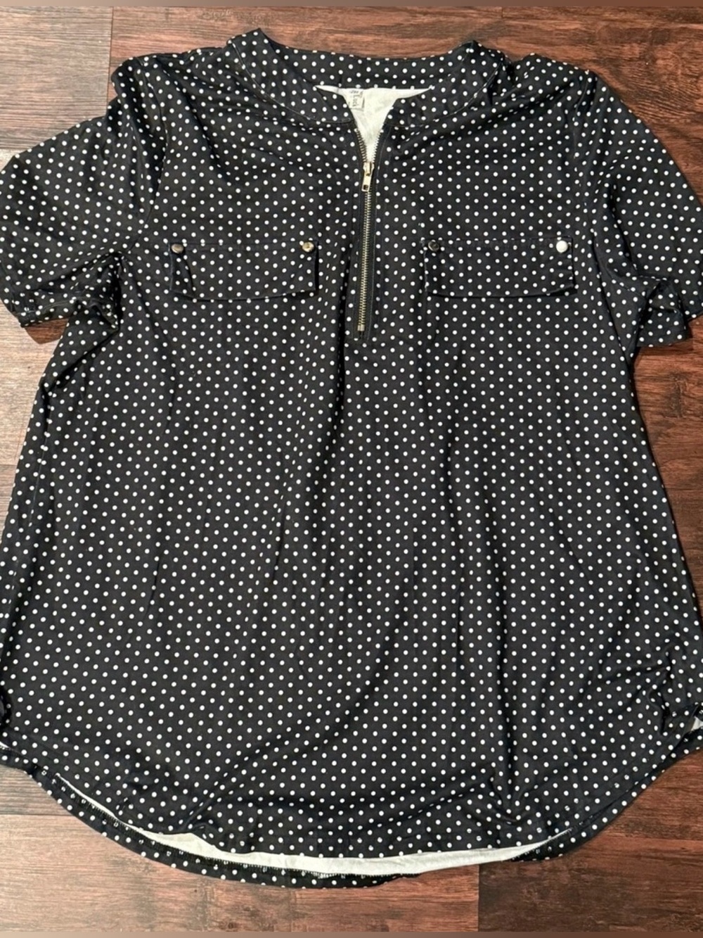 🔸Luckymore Short Sleeve Zip-Front Top, Women’s 2X (20-22)🔸